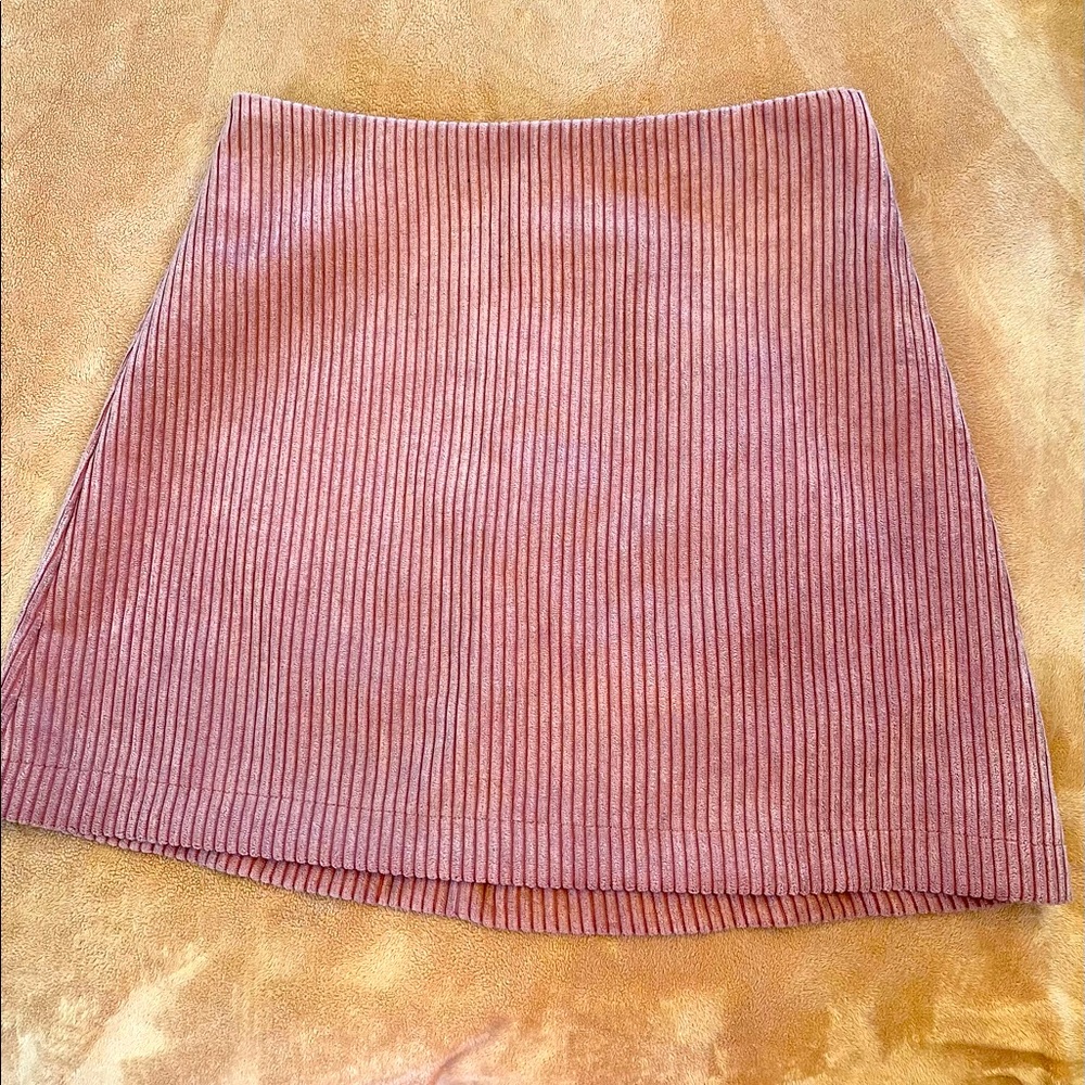 Astr rose corduroy mini skirt small